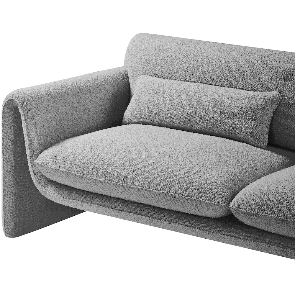 Stylus Grey Boucle Fabric Sofa. Picture 11