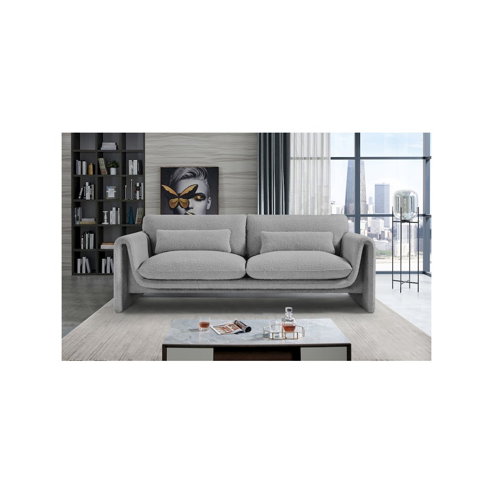 Stylus Grey Boucle Fabric Sofa. Picture 2