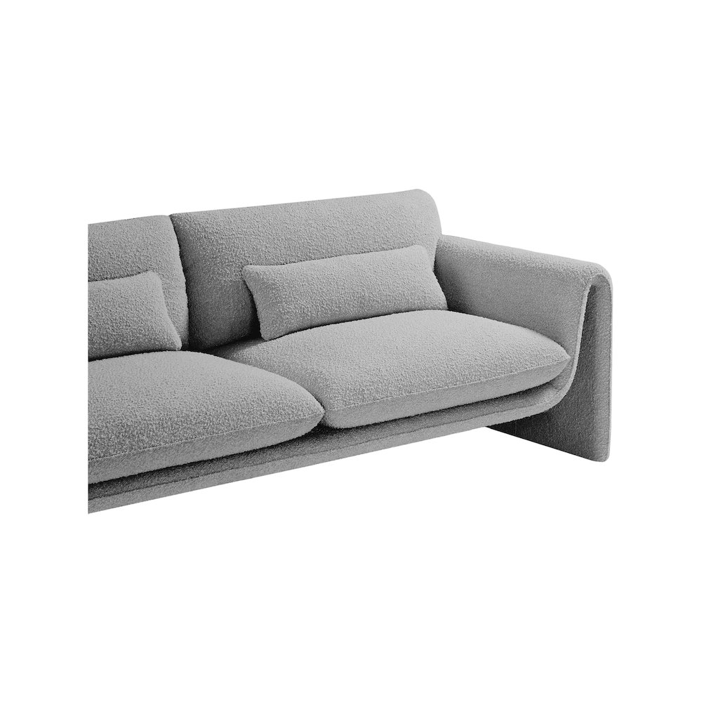 Stylus Grey Boucle Fabric Sofa. Picture 8
