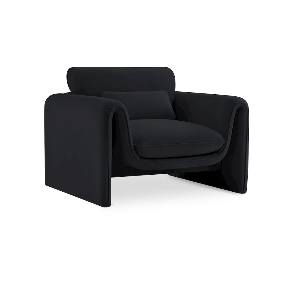 Sloan Black Velvet Fabric Chair. Picture 1