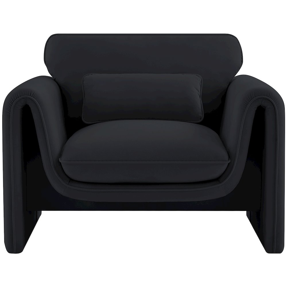 Sloan Black Velvet Fabric Chair. Picture 4