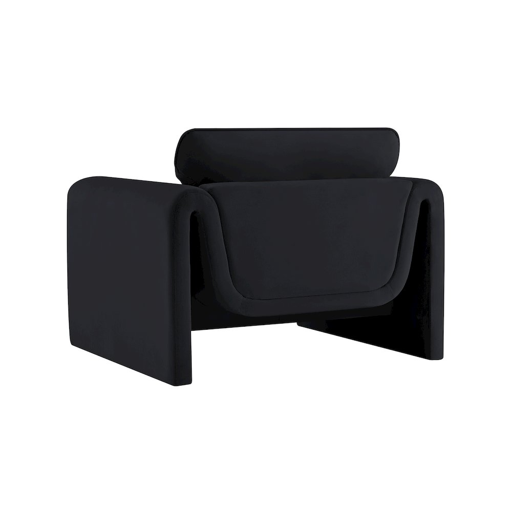 Sloan Black Velvet Fabric Chair. Picture 7