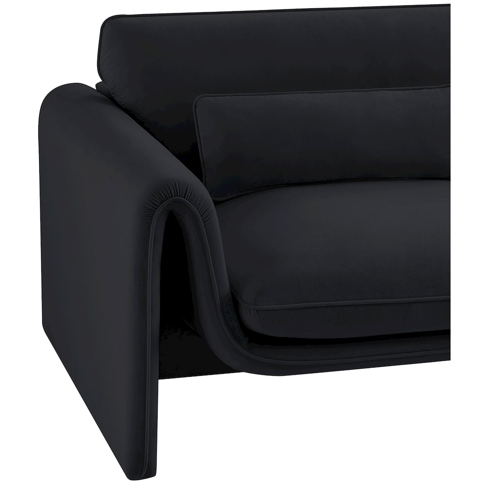 Sloan Black Velvet Fabric Chair. Picture 9