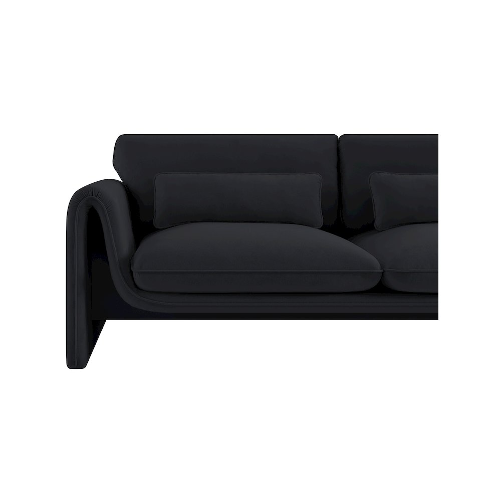 Sloan Black Velvet Fabric Loveseat. Picture 10