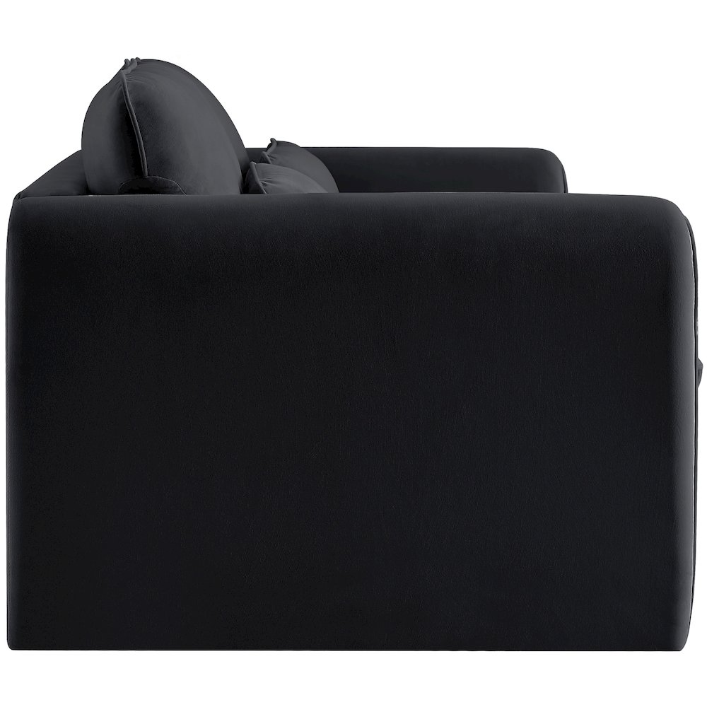 Sloan Black Velvet Fabric Loveseat. Picture 6