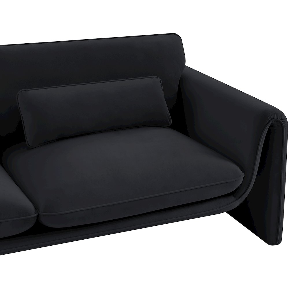 Sloan Black Velvet Fabric Sofa. Picture 11