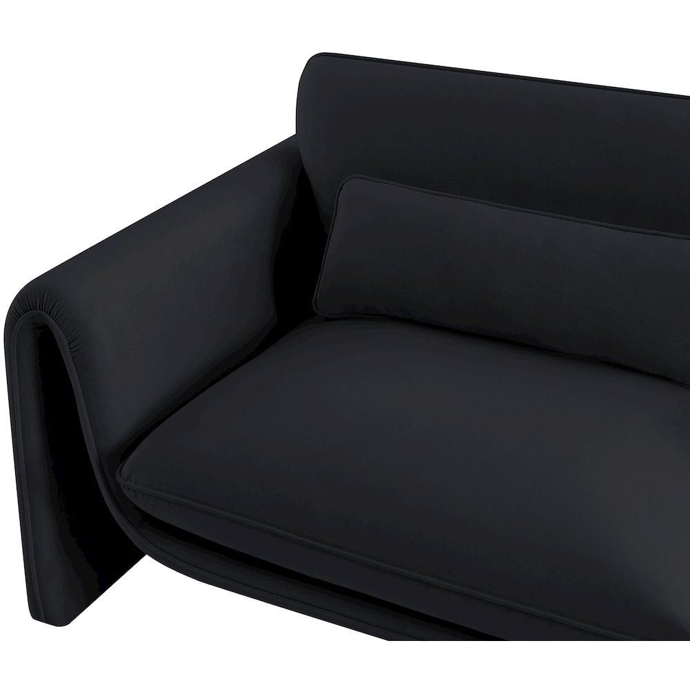 Sloan Black Velvet Fabric Sofa. Picture 12
