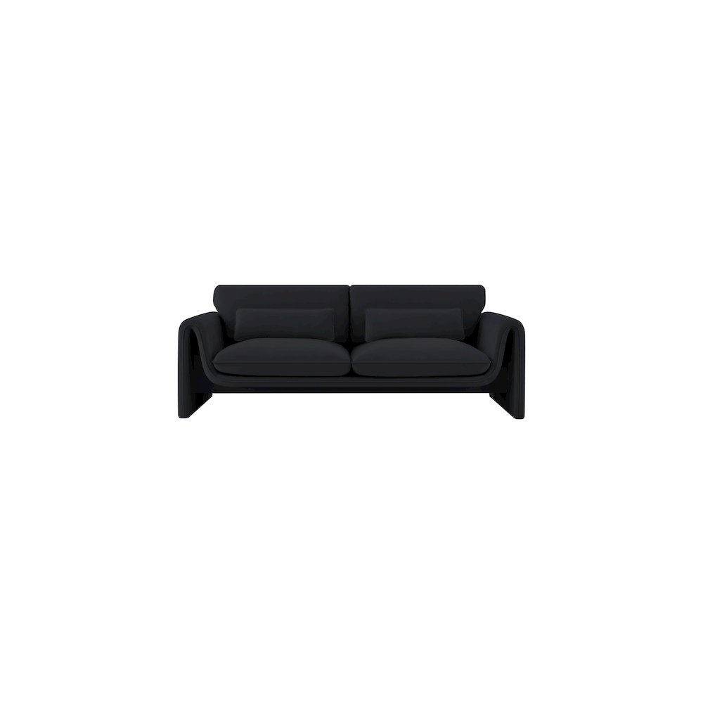 Sloan Black Velvet Fabric Sofa. Picture 4