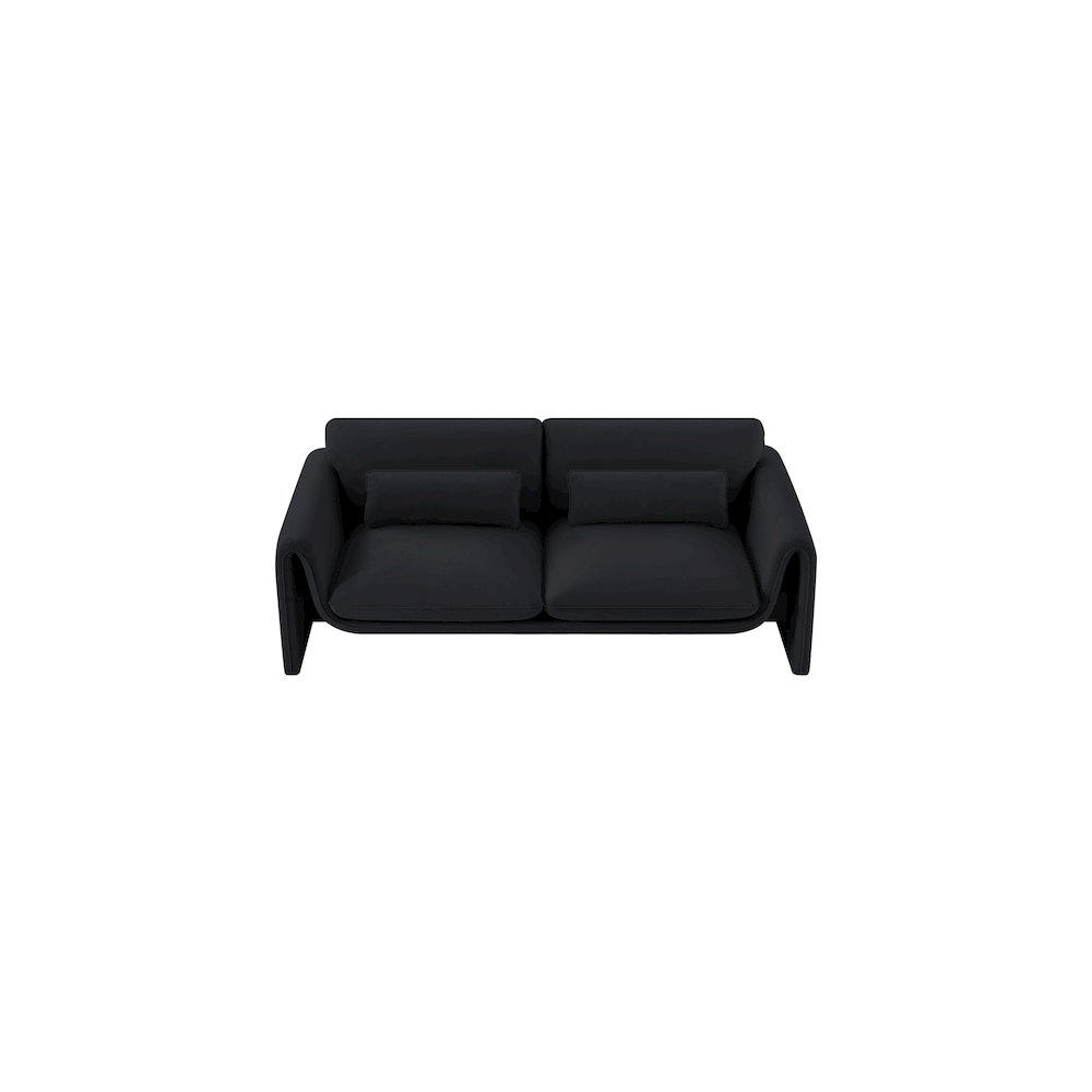 Sloan Black Velvet Fabric Sofa. Picture 5