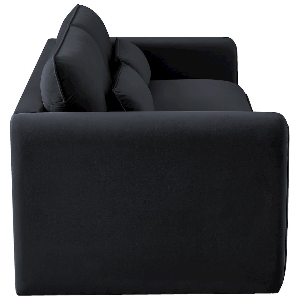 Sloan Black Velvet Fabric Sofa. Picture 6