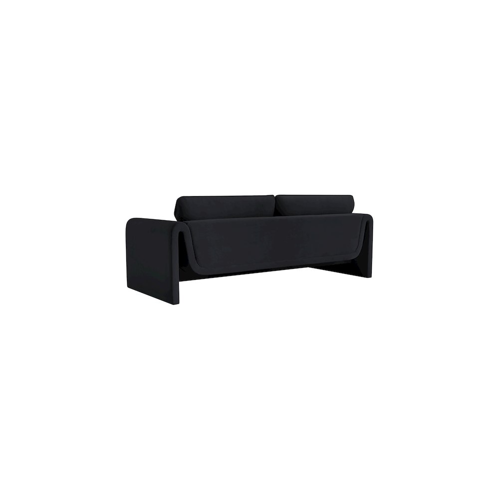 Sloan Black Velvet Fabric Sofa. Picture 7