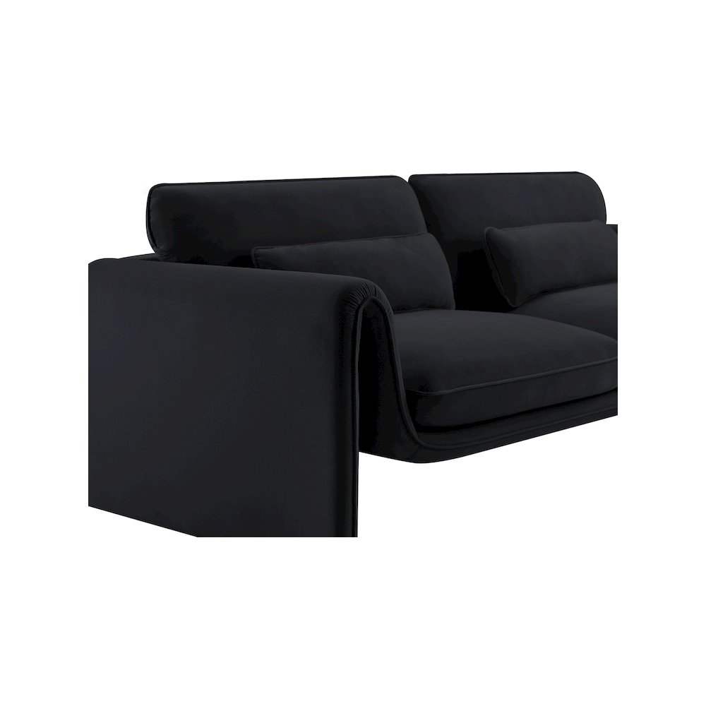Sloan Black Velvet Fabric Sofa. Picture 8