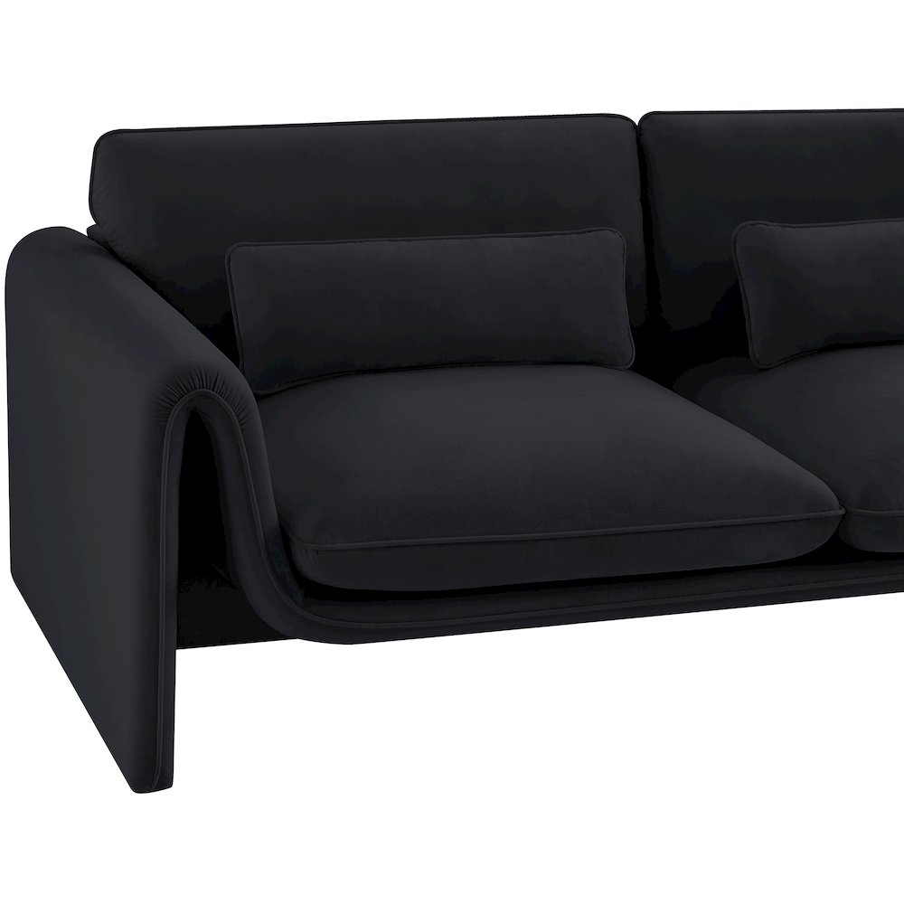Sloan Black Velvet Fabric Sofa. Picture 9