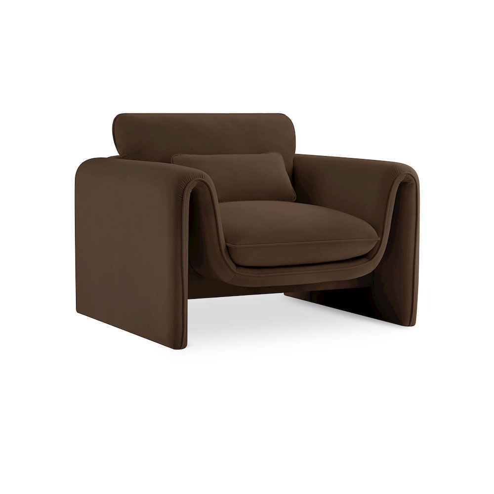 Sloan Brown Velvet Fabric Chair. Picture 1
