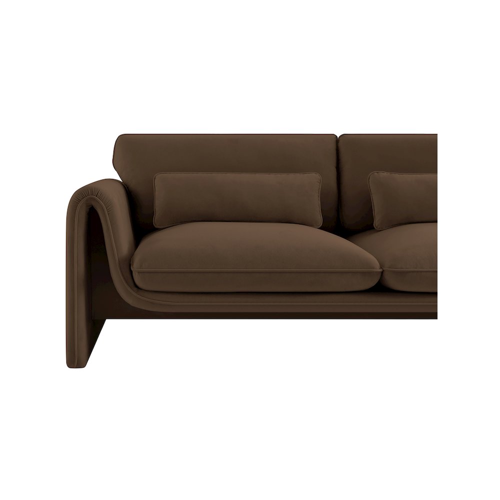 Sloan Brown Velvet Fabric Sofa. Picture 10