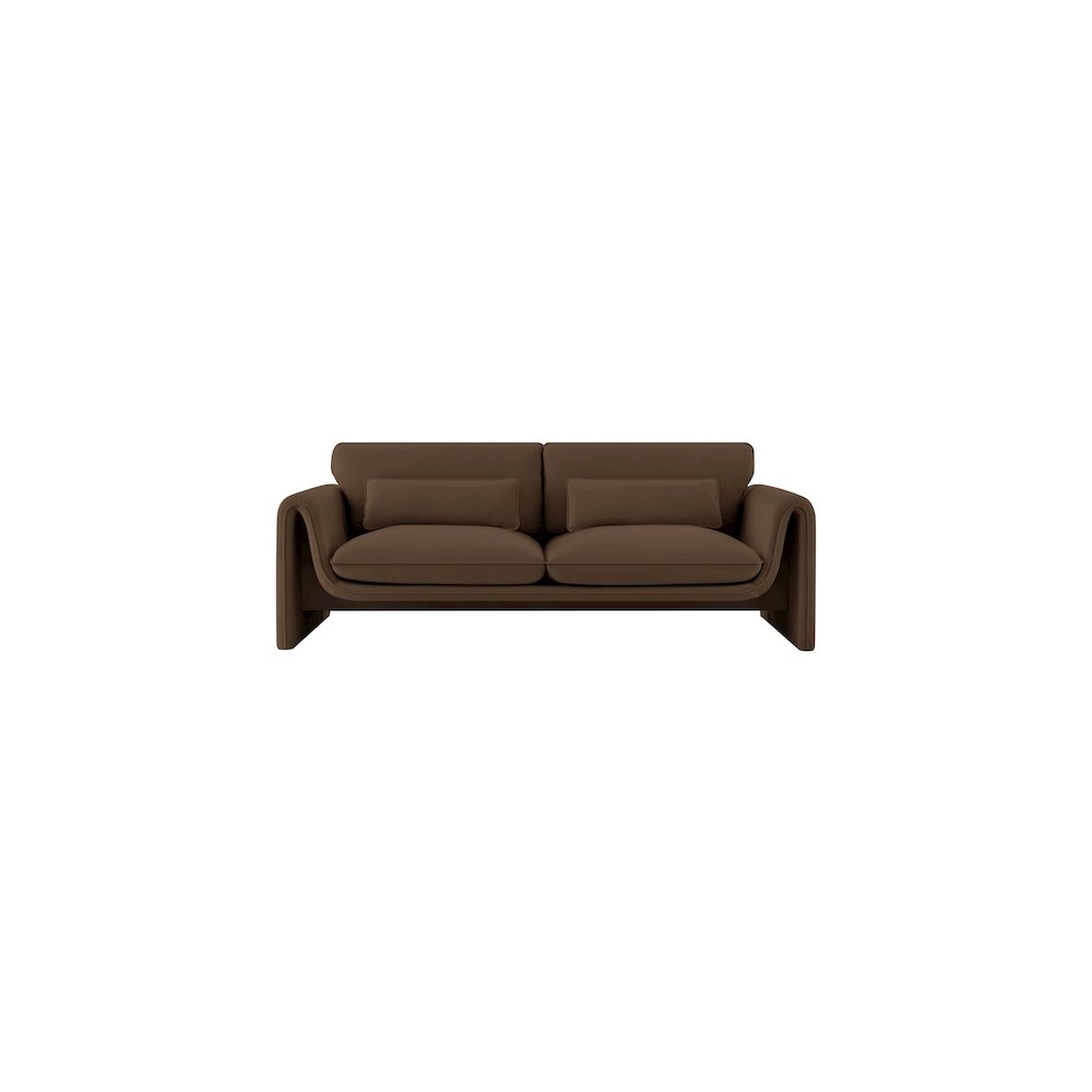 Sloan Brown Velvet Fabric Sofa. Picture 4