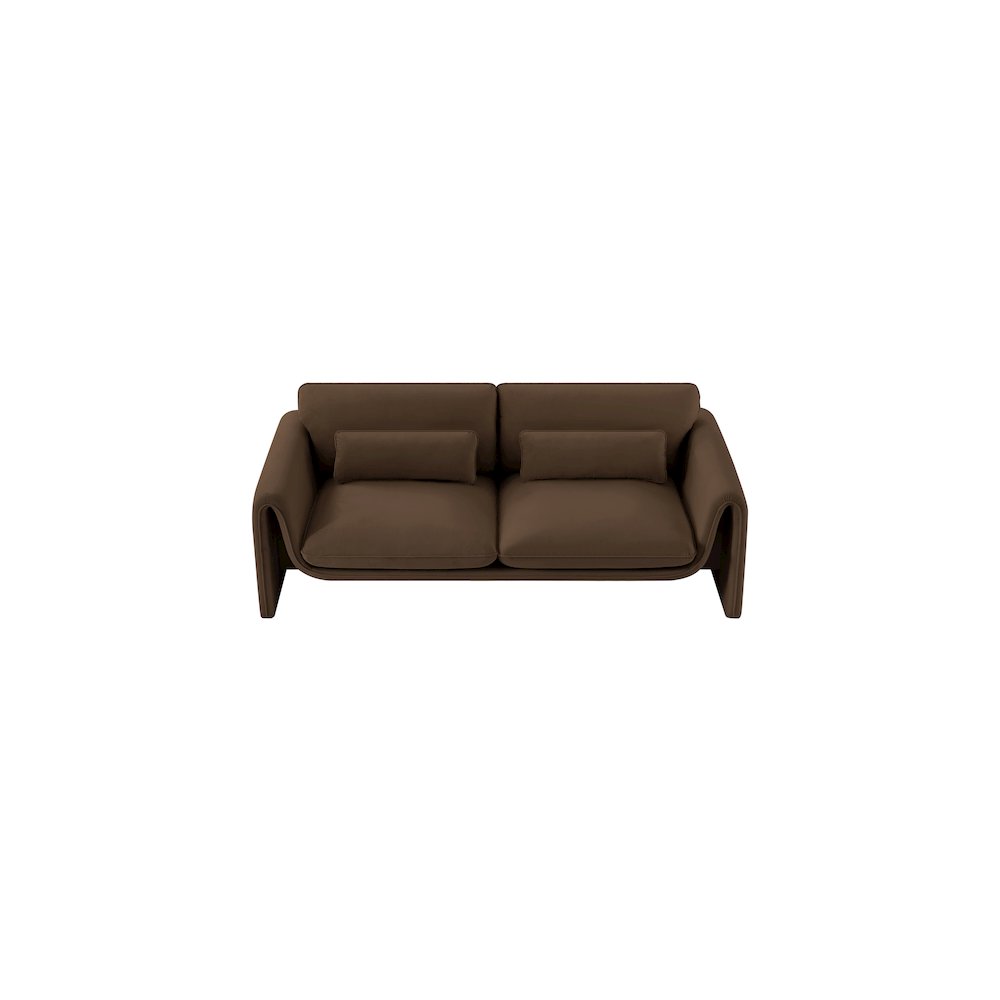Sloan Brown Velvet Fabric Sofa. Picture 5