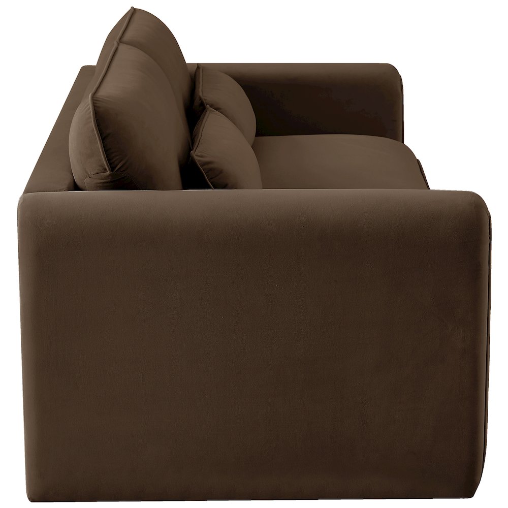 Sloan Brown Velvet Fabric Sofa. Picture 6