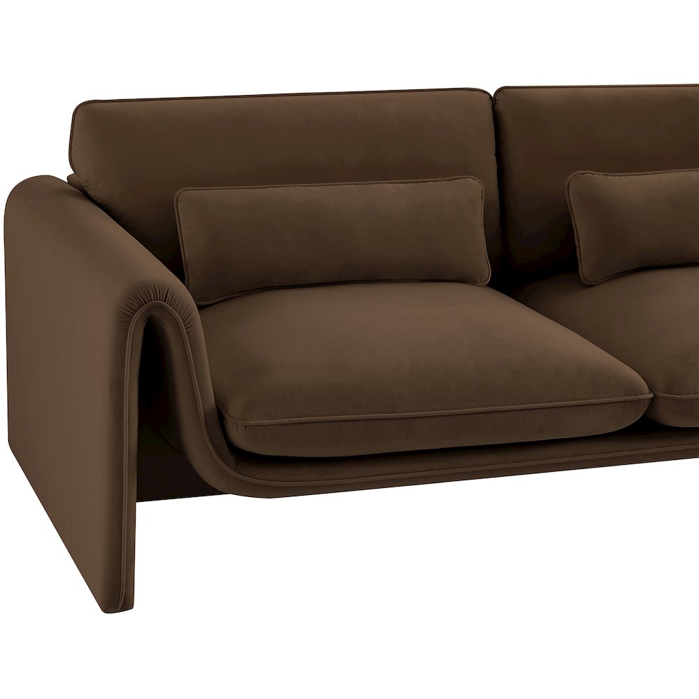 Sloan Brown Velvet Fabric Sofa. Picture 9