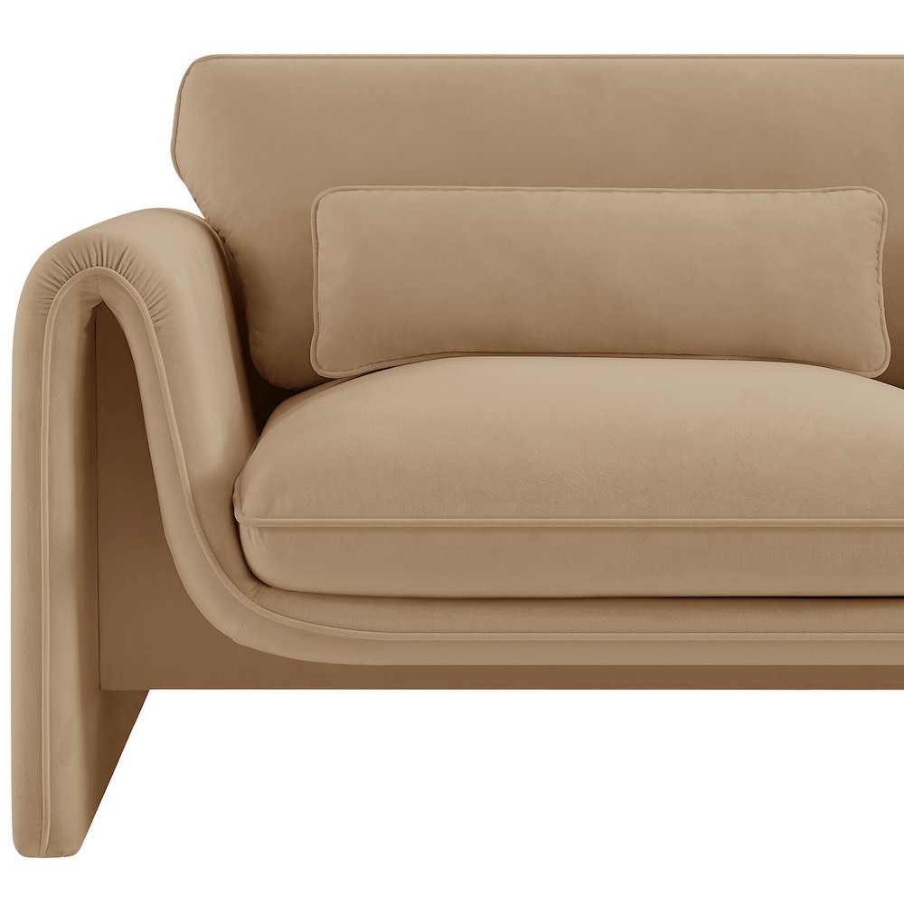 Sloan Camel Velvet Fabric Chair. Picture 10