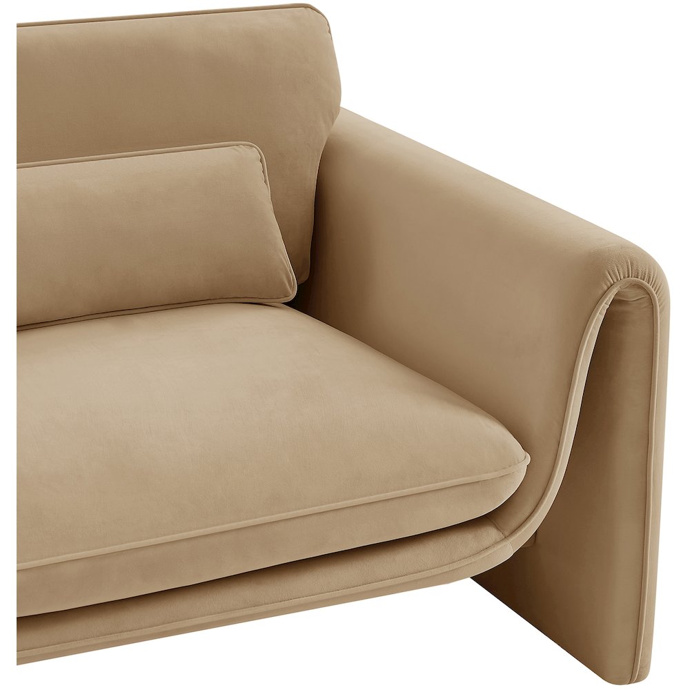 Sloan Camel Velvet Fabric Chair. Picture 11