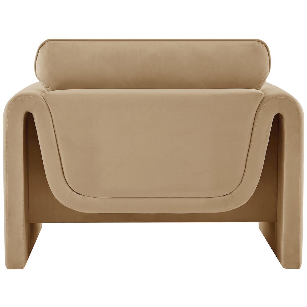 Sloan Camel Velvet Fabric Chair. Picture 3