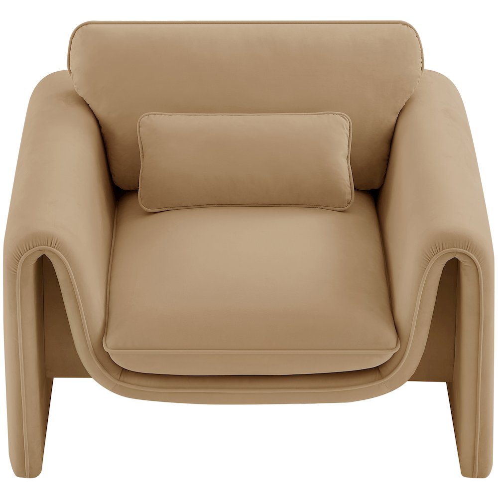 Sloan Camel Velvet Fabric Chair. Picture 5