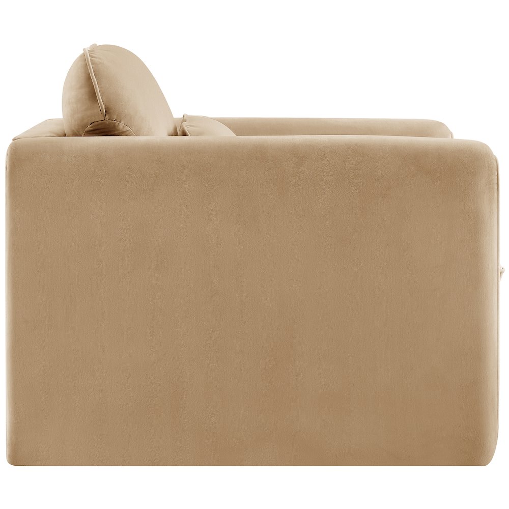 Sloan Camel Velvet Fabric Chair. Picture 6