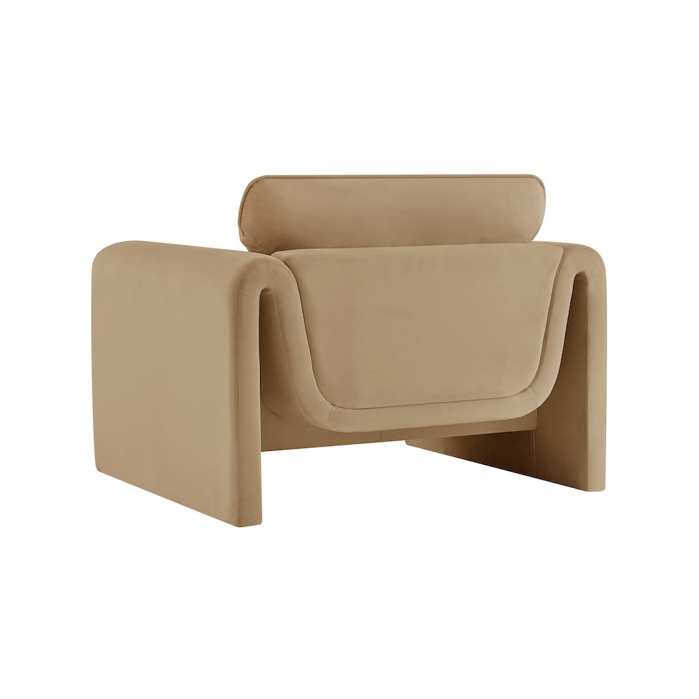 Sloan Camel Velvet Fabric Chair. Picture 7