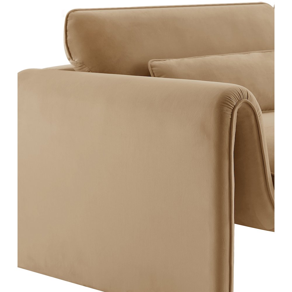 Sloan Camel Velvet Fabric Chair. Picture 8