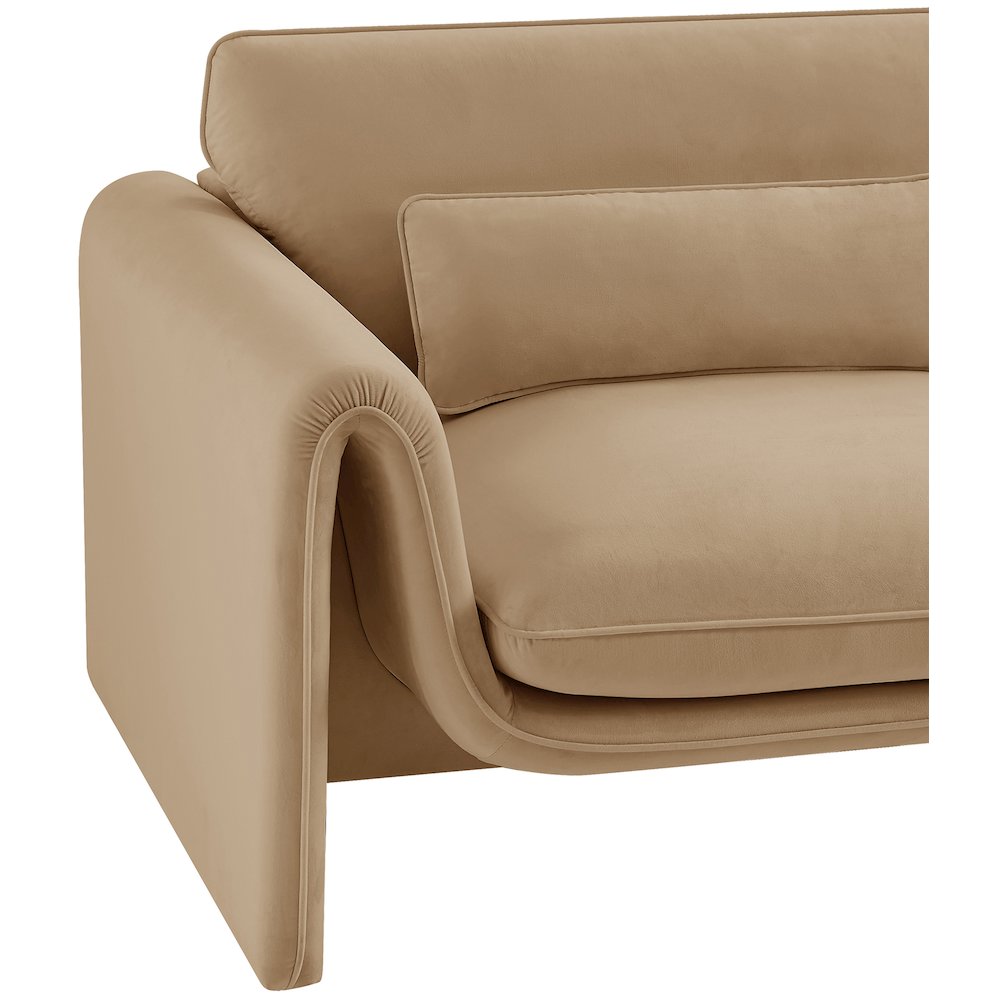 Sloan Camel Velvet Fabric Chair. Picture 9
