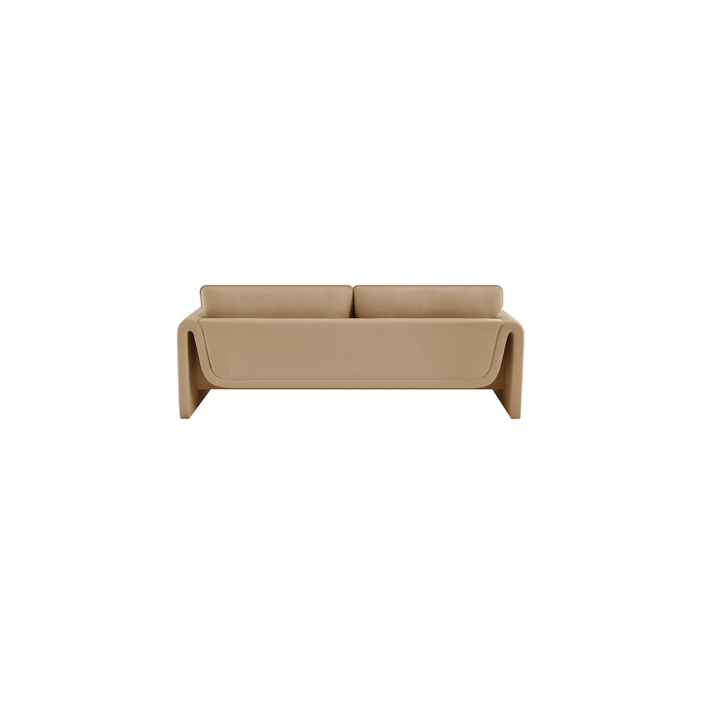 Sloan Camel Velvet Fabric Sofa. Picture 3