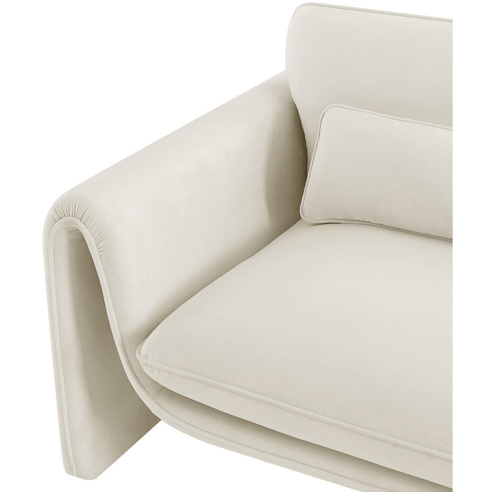Sloan Cream Velvet Fabric Chair. Picture 12