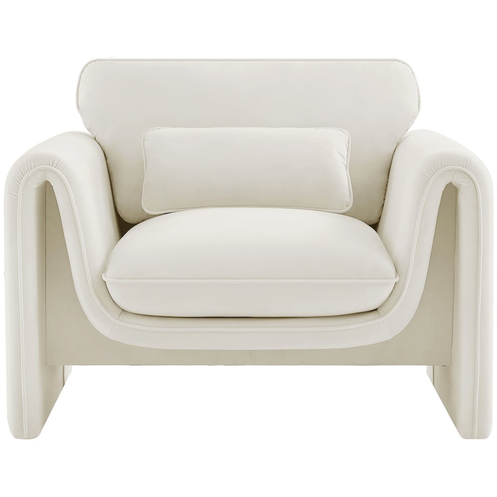 Sloan Cream Velvet Fabric Chair. Picture 4