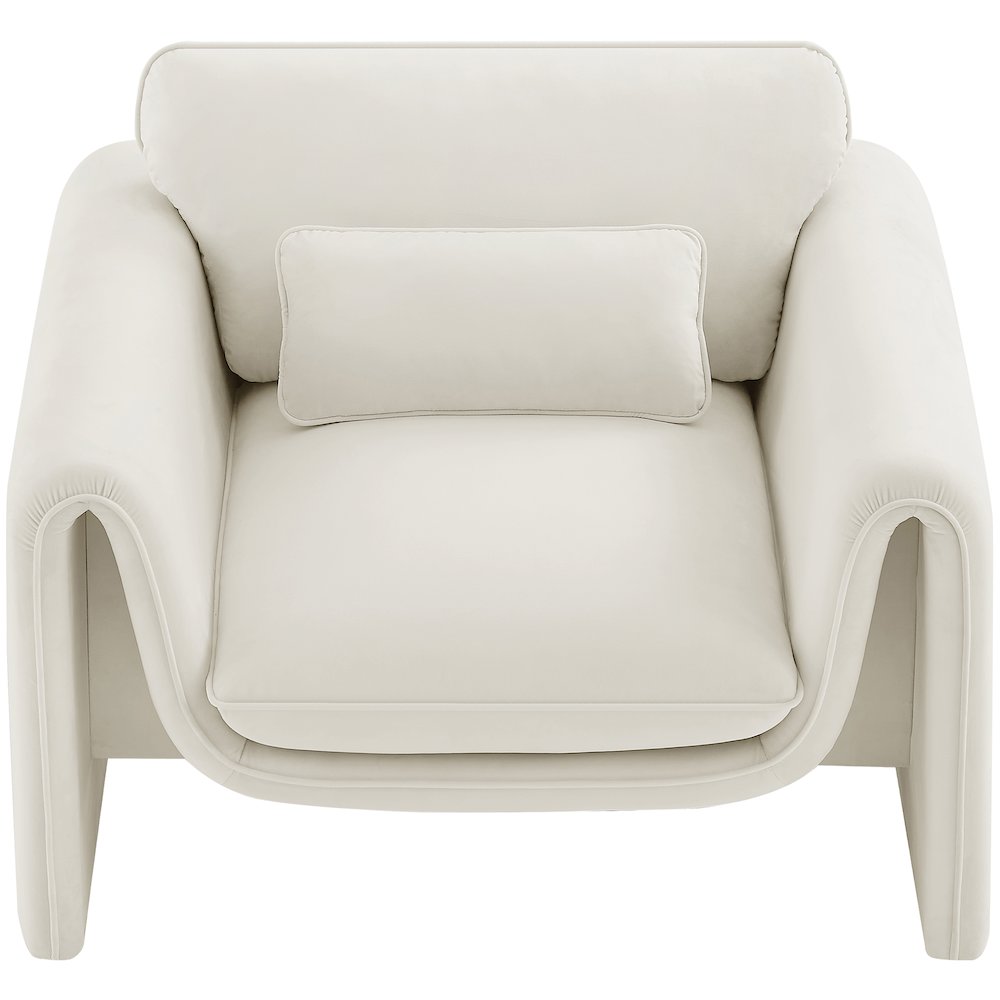 Sloan Cream Velvet Fabric Chair. Picture 5