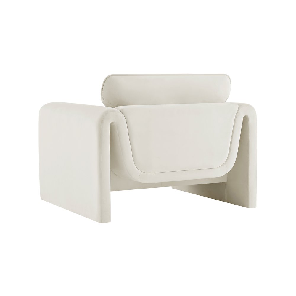 Sloan Cream Velvet Fabric Chair. Picture 7