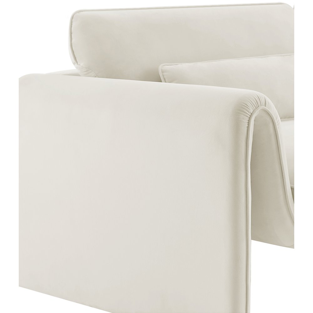 Sloan Cream Velvet Fabric Chair. Picture 8