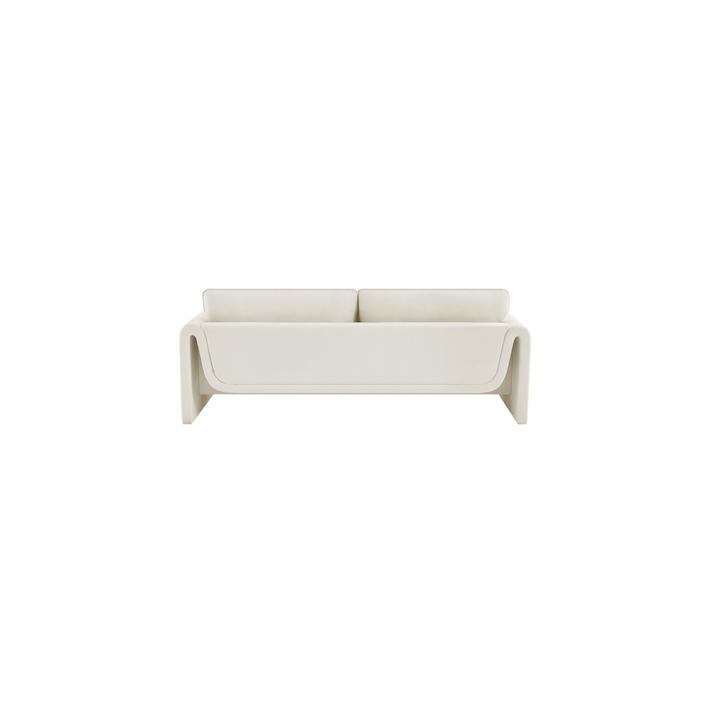 Sloan Cream Velvet Fabric Sofa. Picture 3