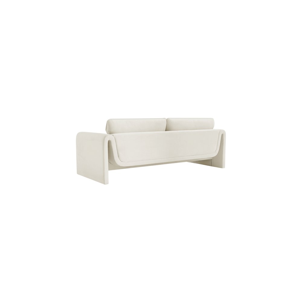Sloan Cream Velvet Fabric Sofa. Picture 7