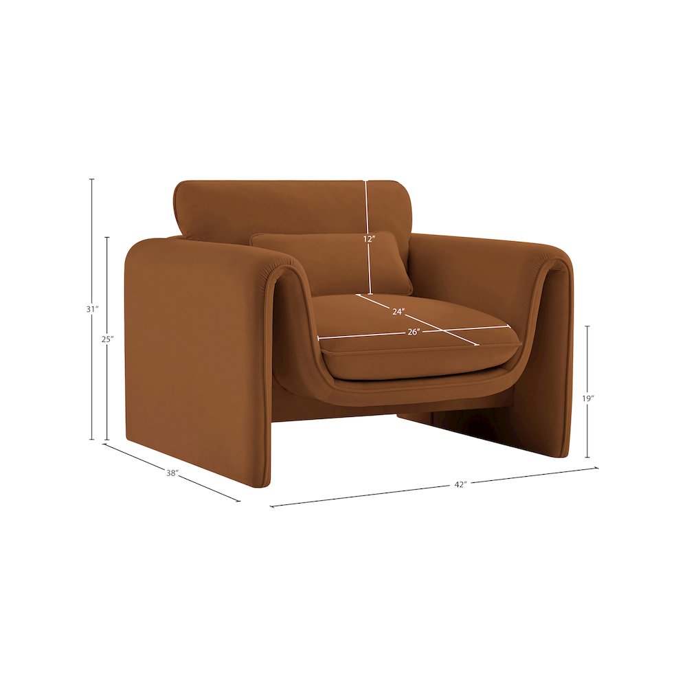 Sloan Saddle Velvet Fabric Chair. Picture 16