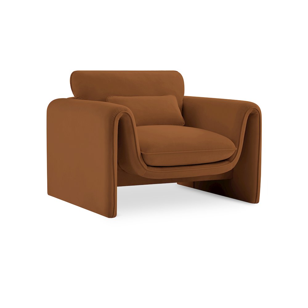 Sloan Saddle Velvet Fabric Chair. Picture 1