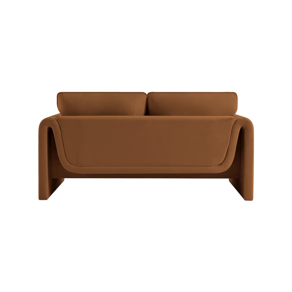 Sloan Saddle Velvet Fabric Loveseat. Picture 3