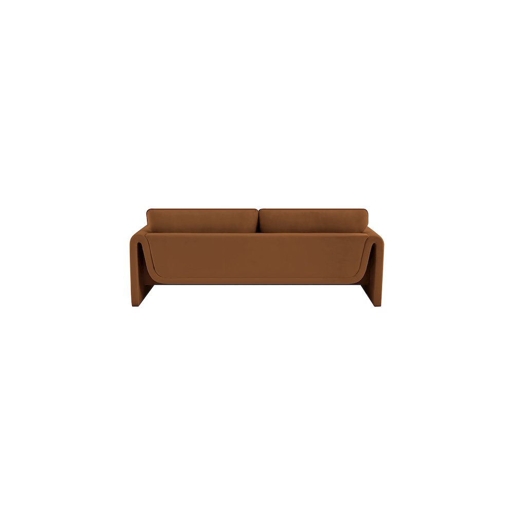 Sloan Saddle Velvet Fabric Sofa. Picture 3