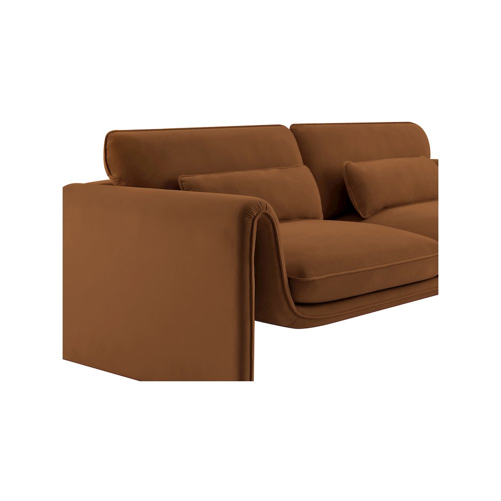 Sloan Saddle Velvet Fabric Sofa. Picture 8