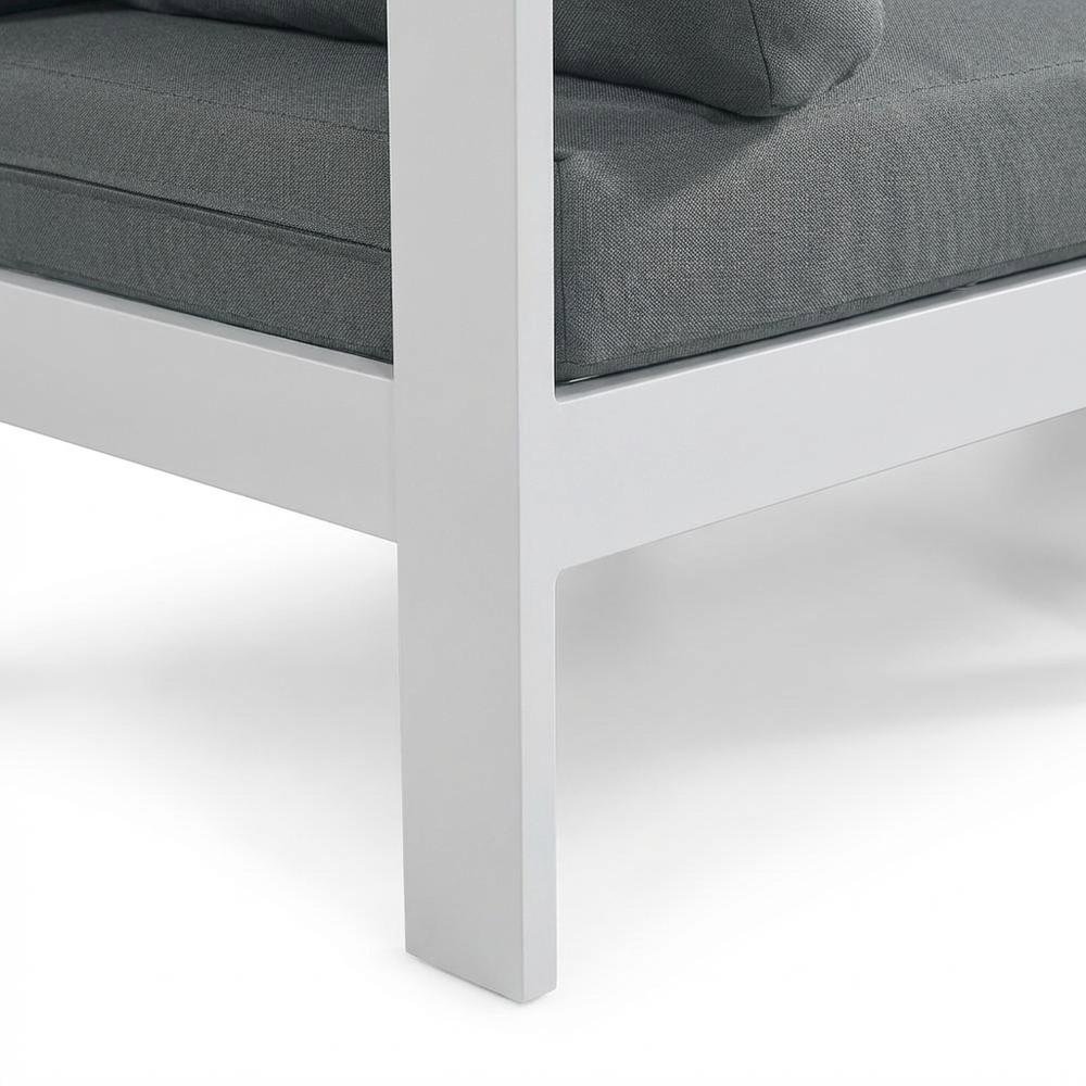 Gray Fabric Outdoor Patio Modular Sofa, Contemporary Style, Cushioned Seat. Picture 6