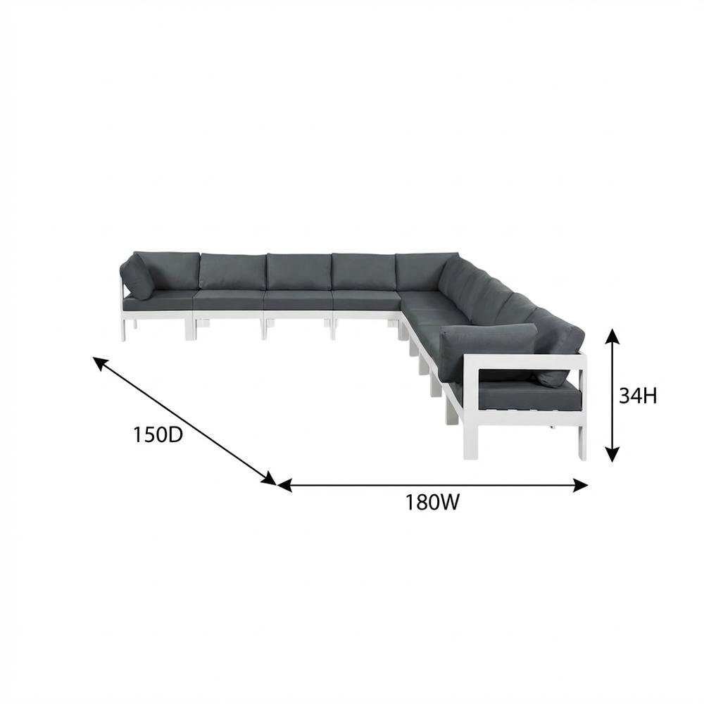Gray Fabric Outdoor Patio Modular Sectional With Contemporary Design. Picture 7