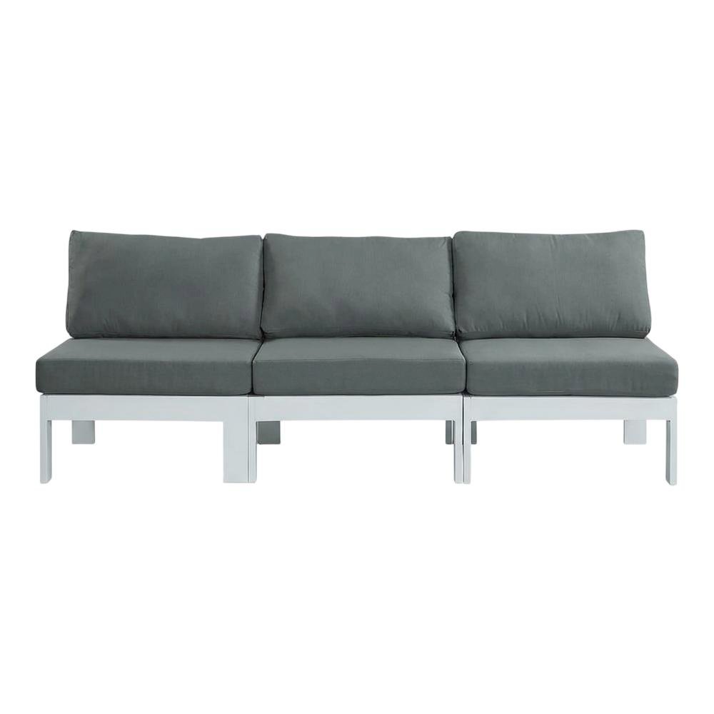 Gray Fabric Outdoor Modular Sofa With Contemporary Style And Cushioned Seats. Picture 4