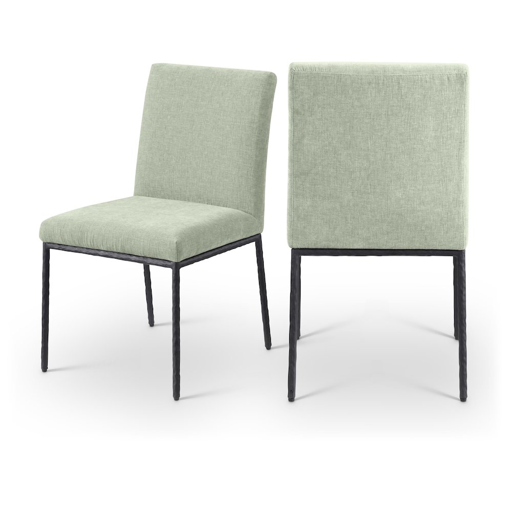 Reeves Mint Chenille Fabric Upholstered Dining Side Chair, Set of 2. Picture 12