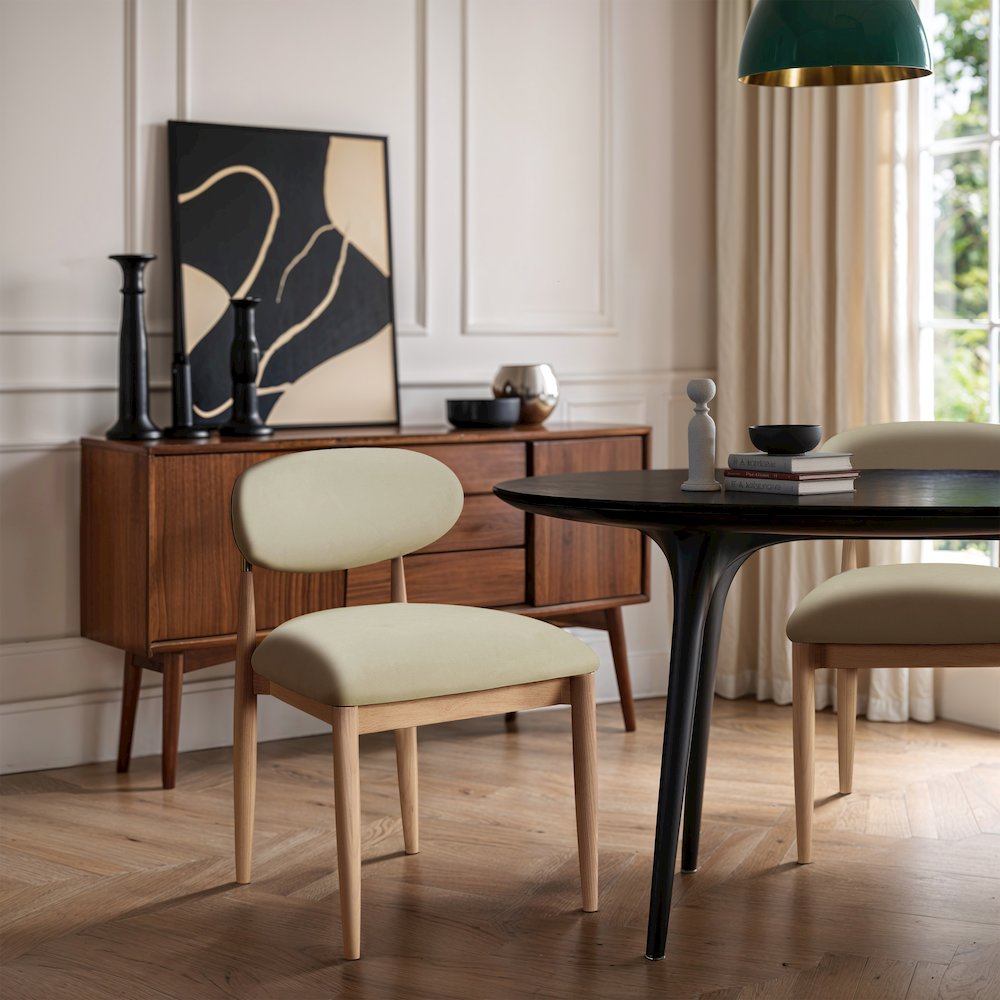 Riccio Taupe Vegan Leather Upholstered Dining Side Chair, Set of 2. Picture 8
