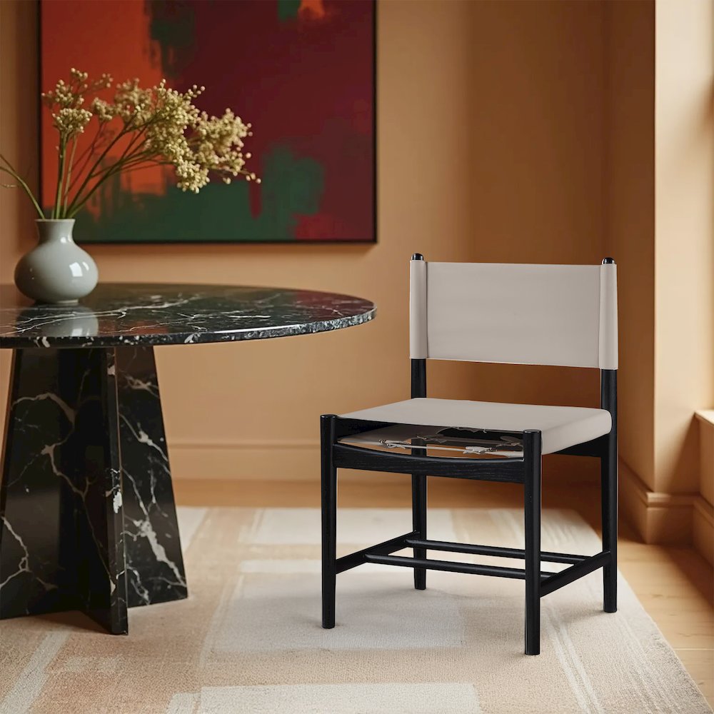 Rawlins Taupe Vegan Leather Upholstered Dining Chair, Set of 2. Picture 8